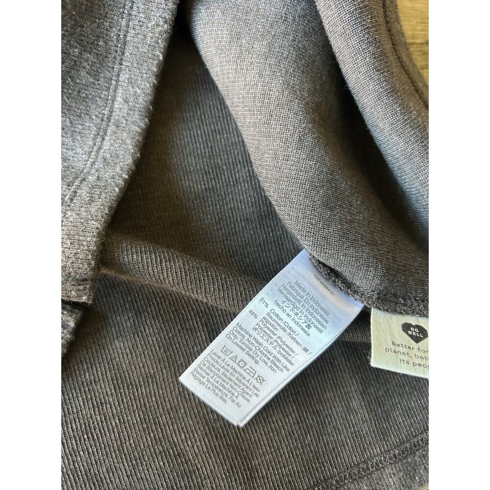 Madewell Brushed Rib Mockneck Mini Dress XXS NWT Heather Cocoa Balloon Sleeve - Picture 6 of 12